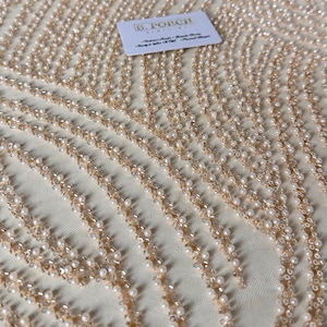 Luxury Bridal lace ,Heavy beaded,Haute couture Handbeaded lace,Appliqué lace for bridals,weddings,prom dress -Sold PER YARD