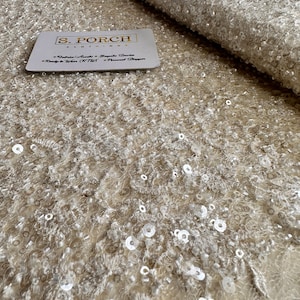 Mariage de luxe, perles lourdes, haute couture, broderie de perles à la main pour mariées, mariages, robe de bal, robe de réception vendue par mètre