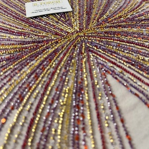 Luxury Bridal ,Heavy beaded Panel Lace,Haute couture Handbeaded Applique for bridals,weddings,prom dress,reception dress sold per yard