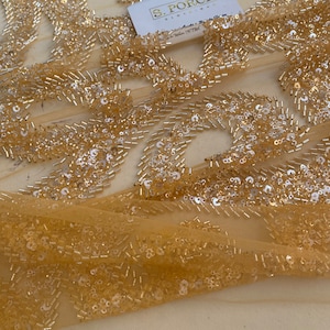 Luxury Bridal ,Heavy beaded,Haute couture Handbeaded Embroidery lace for bridals,weddings,prom dress,reception dress sold per yard
