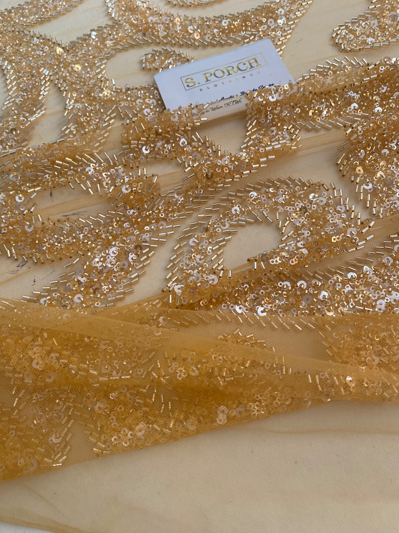 Luxury Bridal ,Heavy beaded,Haute couture Handbeaded Embroidery lace for bridals,weddings,prom dress,reception dress sold per yard