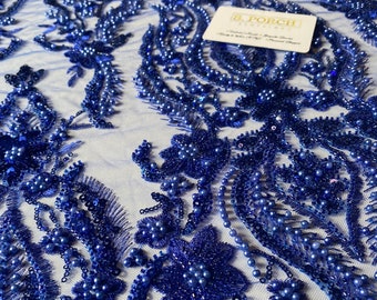 Luxurious High Quality Pearl-beaded Lace for Prom Dresses,birthday