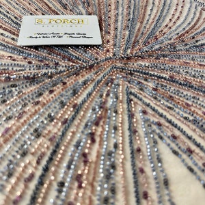 Luxury Bridal ,Heavy beaded Panel Lace,Haute couture Handbeaded Applique for bridals,weddings,prom dress,reception dress sold per yard