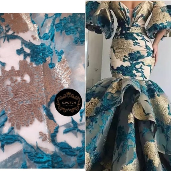 Exotic Organdy/organza BROCADE for Haute Couture,prom Dresses,red