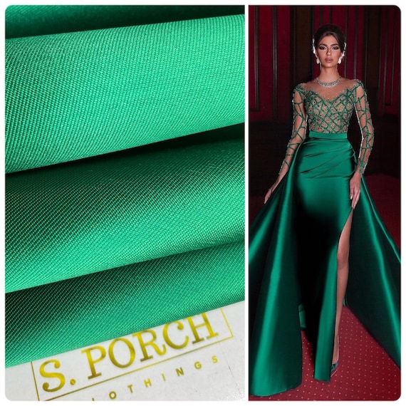 GREEN Luxurious Mikado Fabric ,best Quality Couture Mikado Satin,couture  Dress Satin,wedding/ Birthday Dress,blazers-sold PER METER - Etsy
