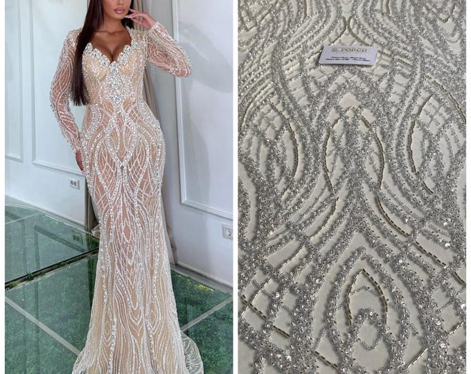 Trendy Luxury Beaded Flower Bridal Lace Online