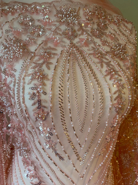 pearl beaded prom dress ASHLEYlauren 12152 Pearl Beaded Prom Dress Pageant Formal Gown 0 / Aqua main image 1