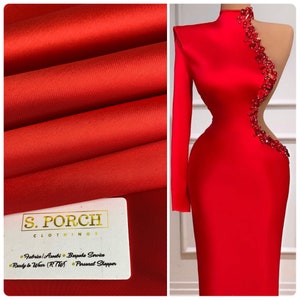 RED Luxurious Mikado Fabric ,Best Quality Couture Mikado Satin,Couture dress Satin,Wedding/ Birthday dress,Blazers-Sold PER METER