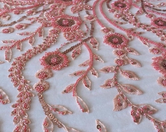 Luxury Bridal ,Beaded lace,Haute couture Sequin lace,Appliqué lace for bridals,weddings,prom dress,reception dress -Sold PER YARD