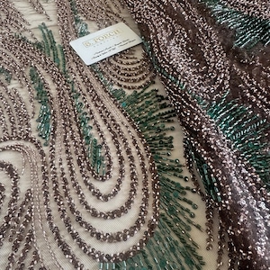 Luxury Bridal,Haute couture Beaded Embroidery lace, Floral lace, Unique Embroidered Lace for bridals,weddings,reception dress SOLD PER YARD