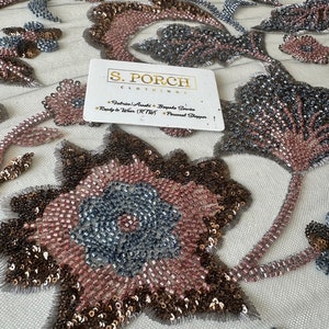 Luxury Bridal,Haute couture Beaded Embroidery lace, Floral lace, Unique Embroidered Lace for bridals,weddings,reception dress SOLD PER YARD