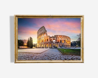 Colosseum at Dawn Oil Painting: Rome, Italy Wall Art (Digital Download)