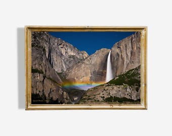 Yosemite Moonbow Falls Waterfall Oil Painting Digital Print Gift for Home Decor - 5 JPEGS