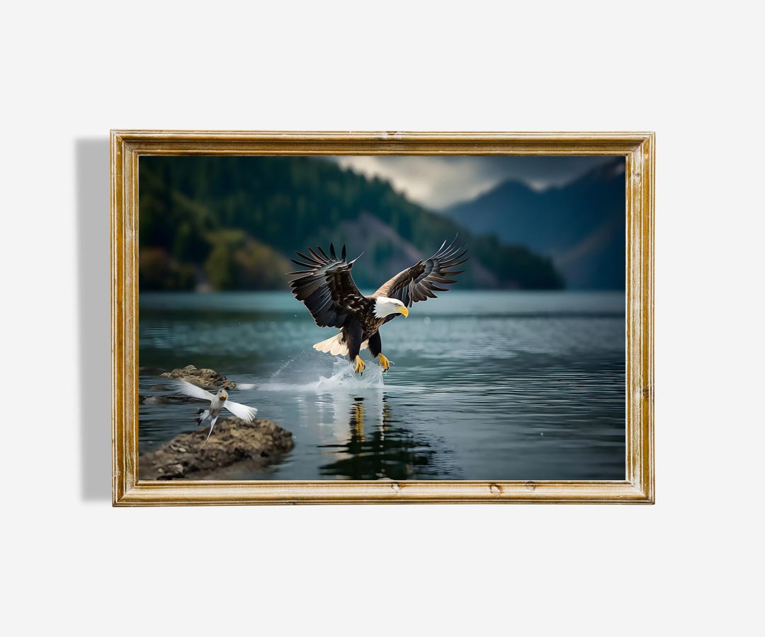Bald Eagle Oil Painting Print: American Wildlife Art (digital Download ...