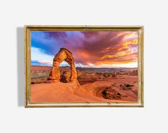 Sandstone Arch Oil Painting Print – Scenic Southwest Landscape (Digital Download)