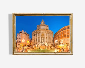 Trevi Fountain, Rome Oil Painting Print, Italy Wall Art (Digital Download)