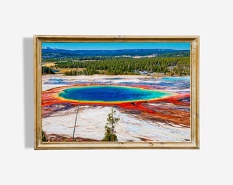 Yellowstone Morning Glory Pool Art Print – Scenic Landscape (Digital Download)