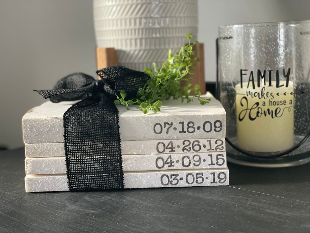 Personalized Stack Books Custom Farmhouse Book Stack / Real Books / Stamped Books / Book Sets ...
