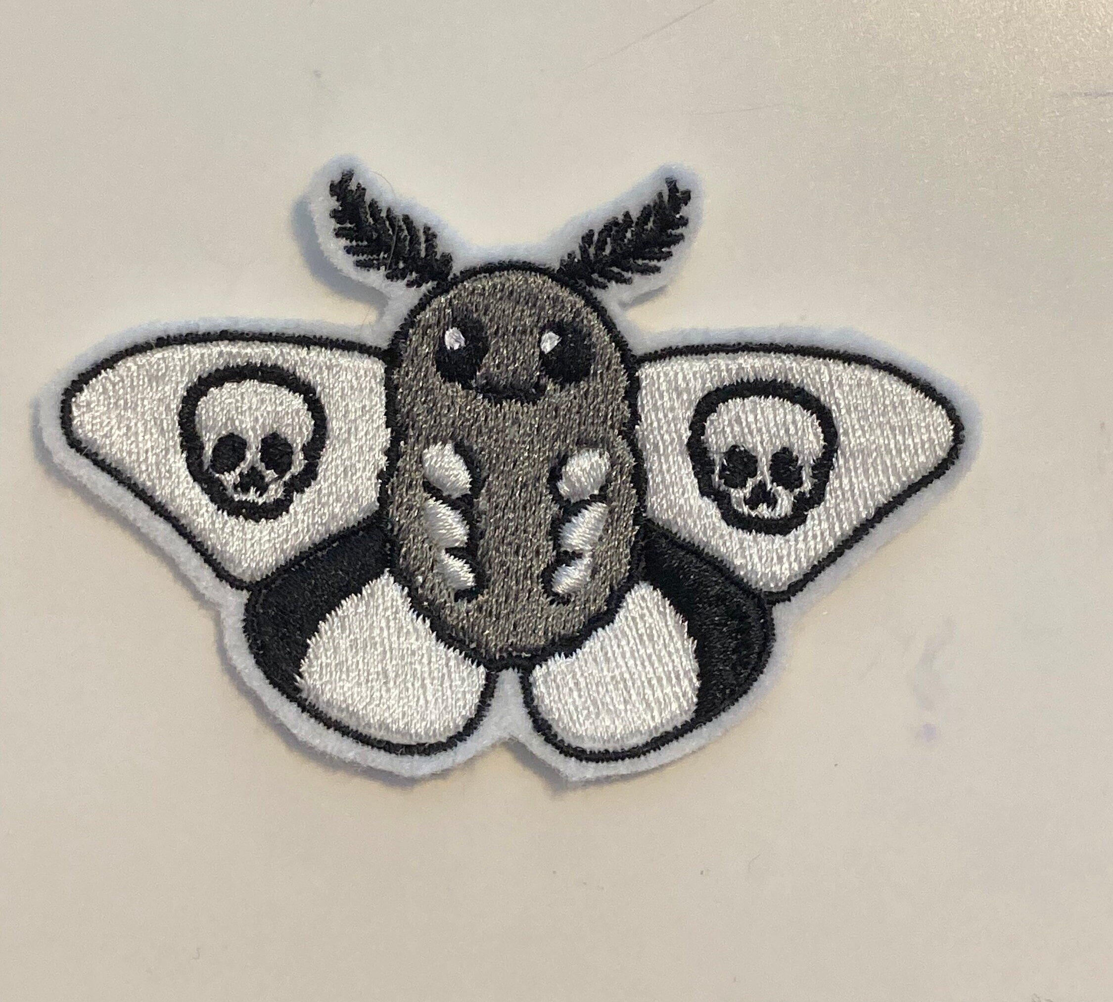 Skull Moth Iron on Embroidered Patch - Etsy