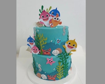 Baby Shark Cake Topper Etsy