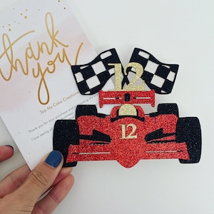 Racing Car Cake Topper - Personalise Age & Colour