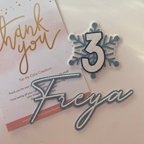 Frozen Style Name & Age Charm - Snowflake