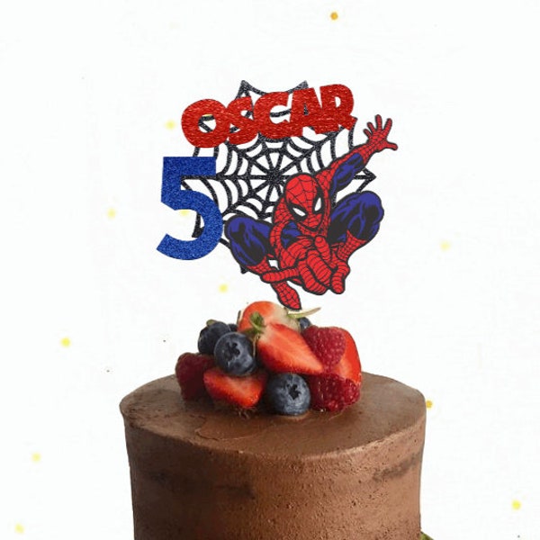 Spider-Man Personalised Birthday Cake Topper - Personalise Name/Age