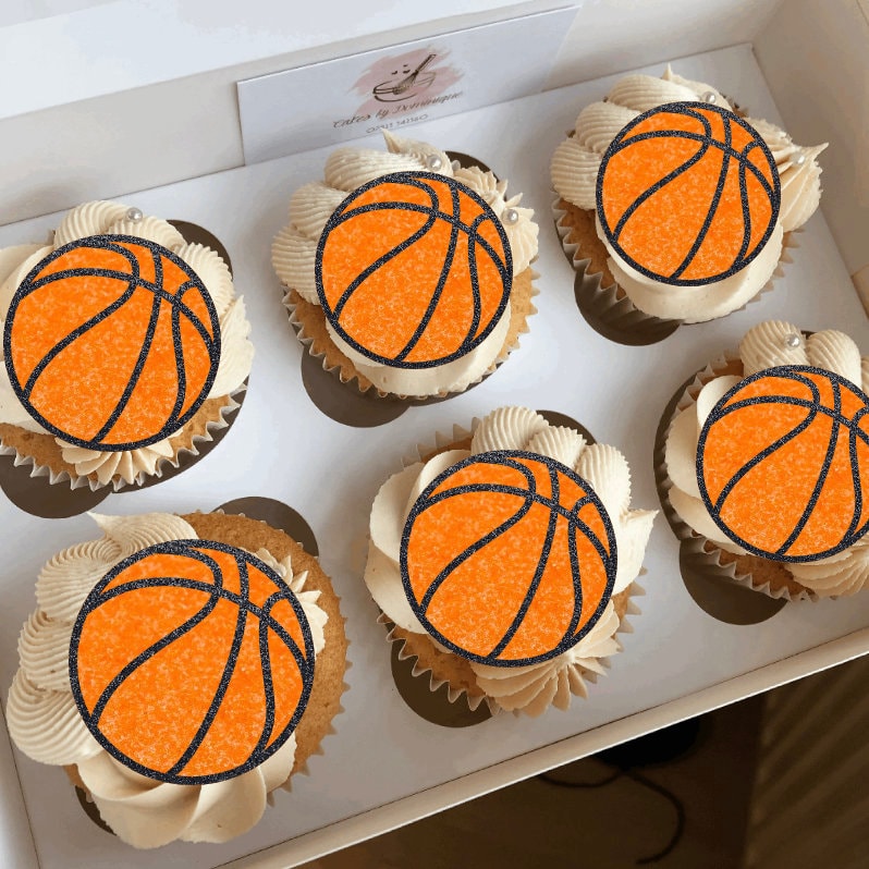 Basketball Cupcake Toppers Pack of 6 - Etsy Ireland