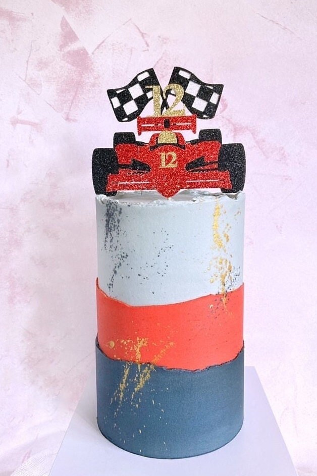 Racing Car Cake Topper Personalise Age & Colour - Etsy