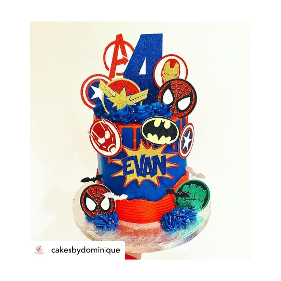 Superhero Cake Topper Bundle Marvel / Spiderman / Hulk Etsy