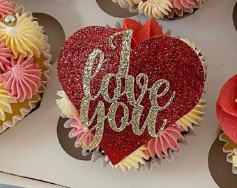 I love you / Valentines Day Cupcake Topper