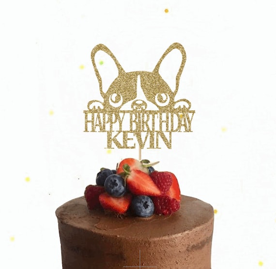 French Bulldog Personalised Birthday Cake Topper Personalise NAME AGE Etsy