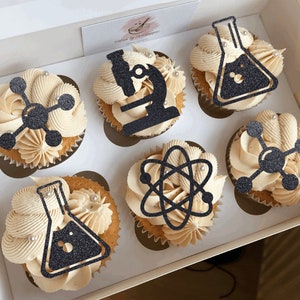 Science Themed Cupcake Toppers - Pack of 6