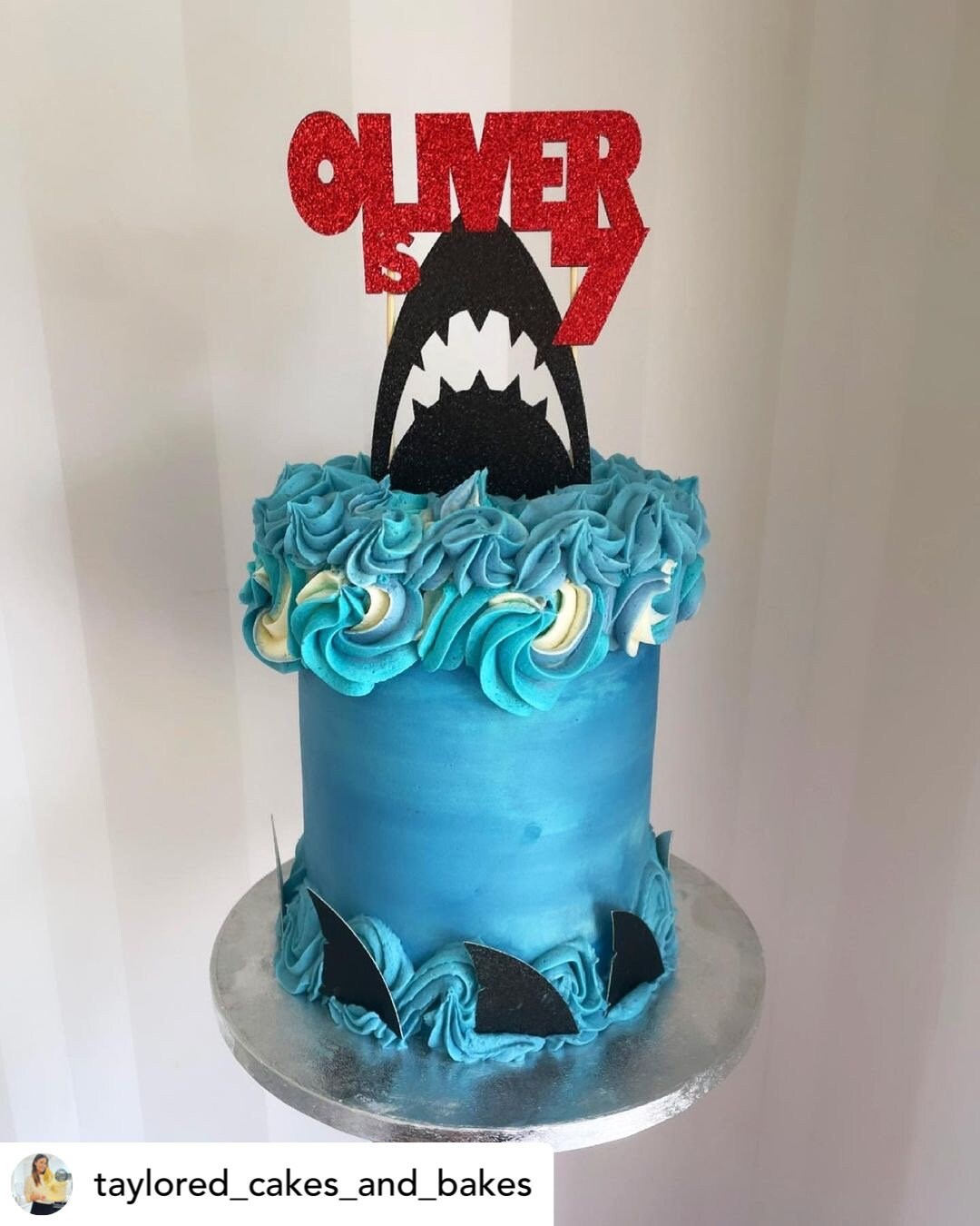 SHARK / JAWS Personalised Cake Topper Personalise Name/age - Etsy UK