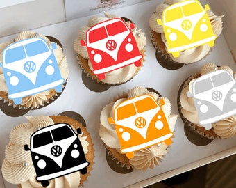 Campervan Cupcake Toppers - Pack of 6