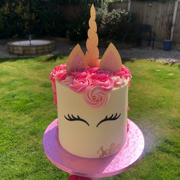 Unicorn Cake Topper Bundle with Personalised Name