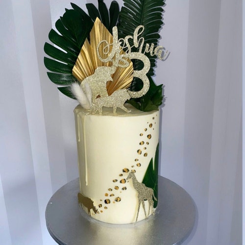 Jungle/safari Personalised Birthday Cake Topper Bundle | Etsy
