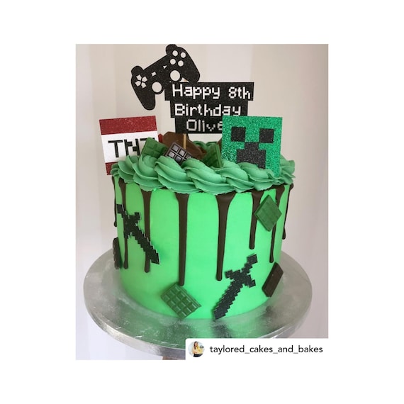 Minecraft Cake Topper Happy Birthday - Décoration de gâteau