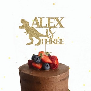 Dinosaur T-Rex Personalised Cake Topper - Personalise NAME / AGE