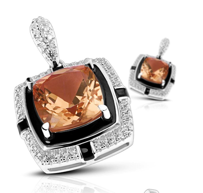 Color Change Stone Silver Pendant Lab Created Zultanite Cushion Cut