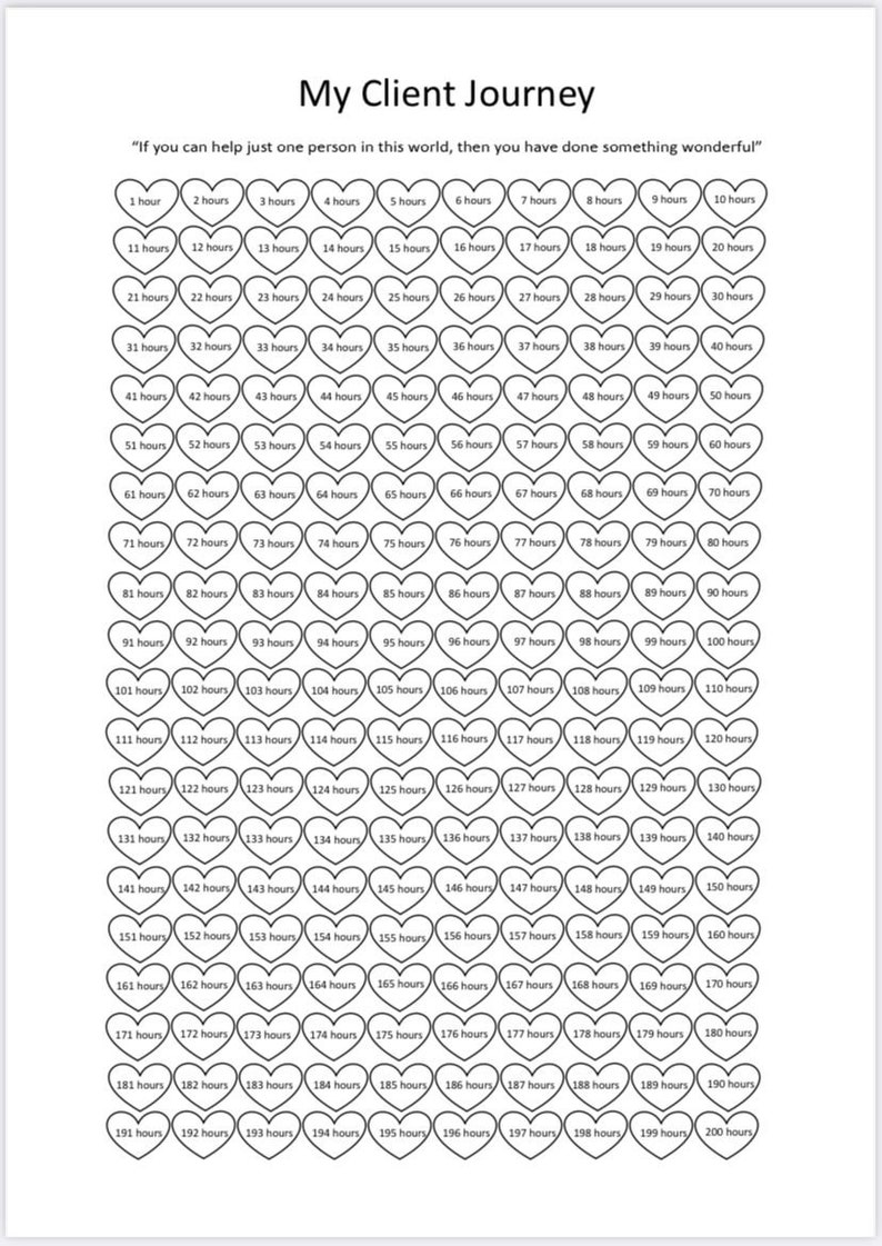 Counselling Clinical Psychologist Client Hours Tracker Countdown