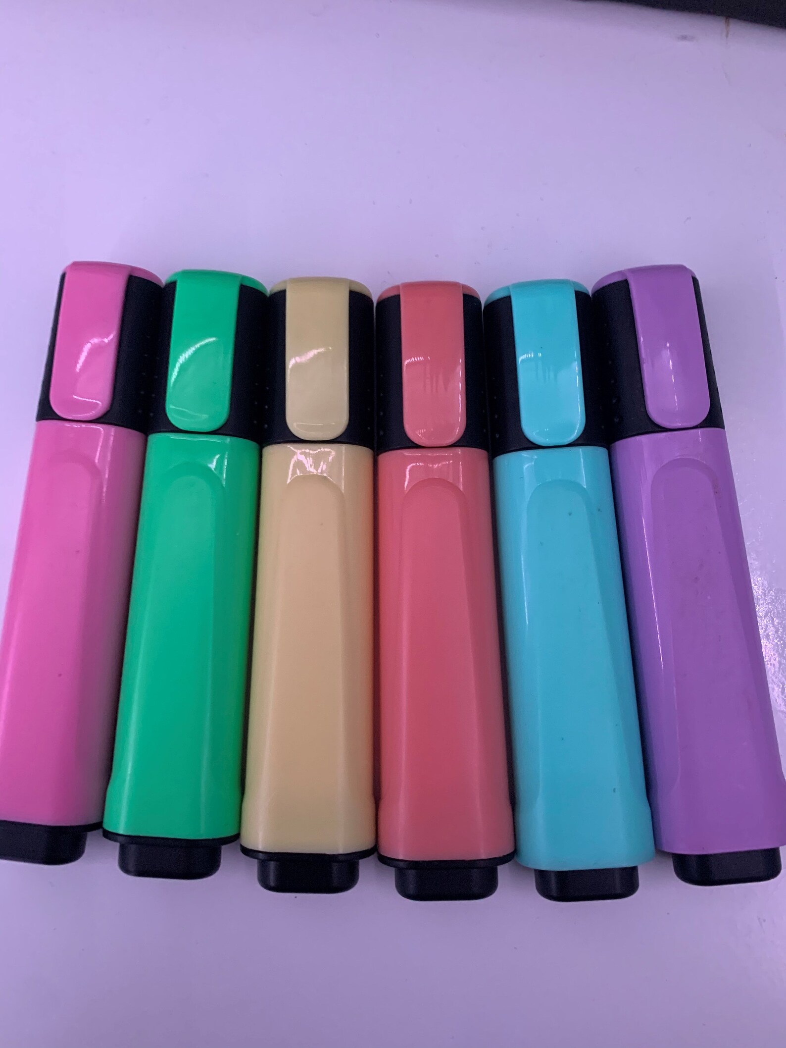 6 Pastel Unused Highlighters Pink Blue Yellow Orange Purple Etsy