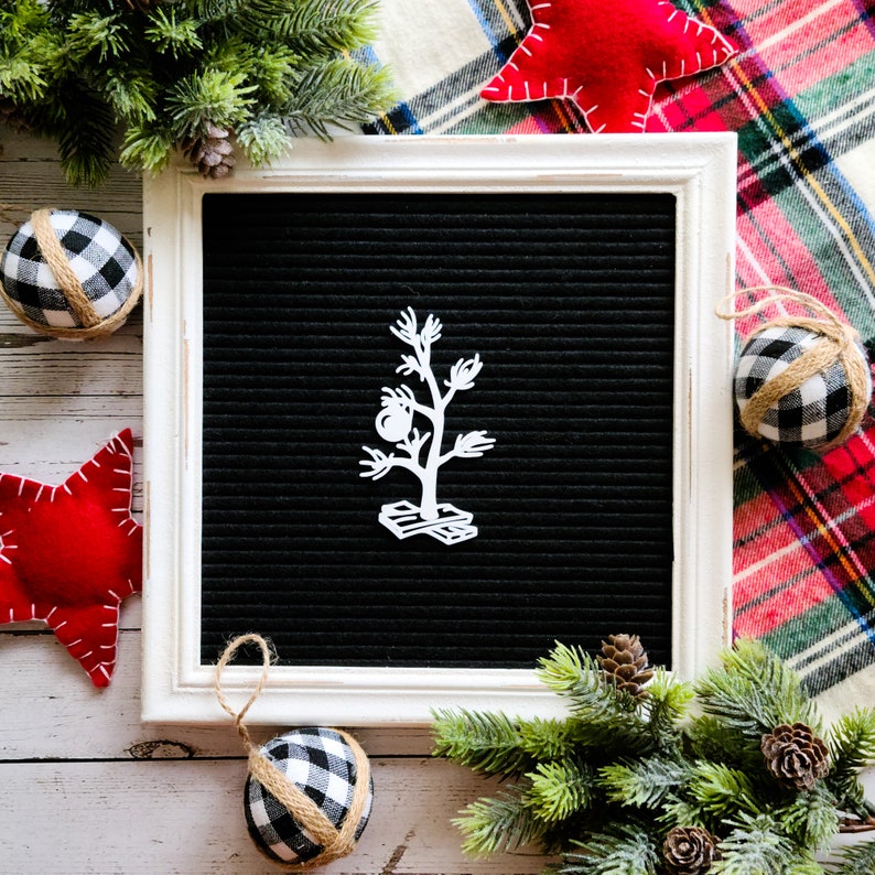 Christmas Letter Board Icon A Charlie Brown Christmas Tree Holiday Felt Board Letterboard Accessories, Decorations, Decor, Embellishment image 1