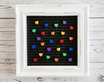 Mini Heart Icons for Felt Letter Boards | Set of 24 | Tiny Heart Sprinkles, Confetti | Rainbow, Valentine's Day, Pride, Love, Kindness