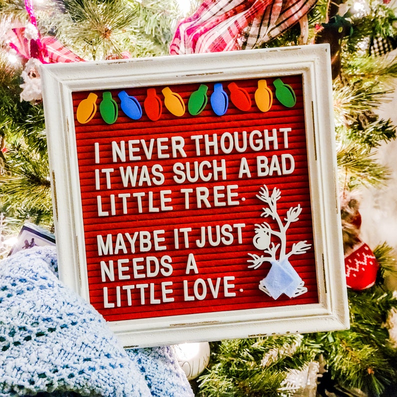 Christmas Letter Board Icon A Charlie Brown Christmas Tree Holiday Felt Board Letterboard Accessories, Decorations, Decor, Embellishment image 2