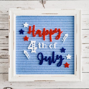 Happy 4th of July Independence Day Letter Board Icons | Patriotic Letterboard Felt Board Accessories, Decorations | American, USA, Americana