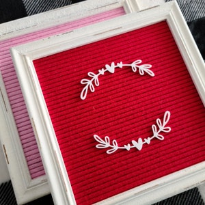 Laurel Wreath w/ Hearts Frame for Felt Letter Boards | Valentine's Day, Baby Announcement | Letterboard Accessories, Decorations