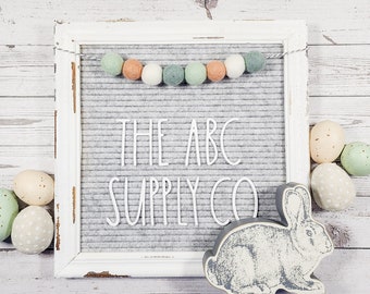 Easter Spring Letter Board Garland | Pastel Felted Wool Pom Poms | Letterboard Icons & Accessories, Embellishments, Decor, Decorations