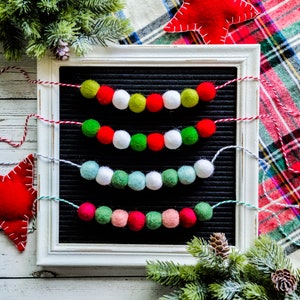 Letter Board Christmas Pom Pom Garland Felt Board Letterboard Garland Holiday Accessories, Decorations, Decor, Embellishments, Ornaments image 1