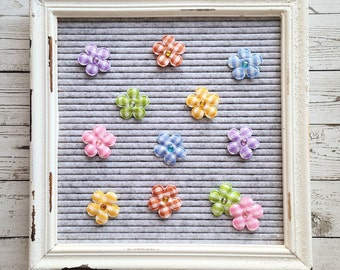 Fleurs pour tableau aux lettres | Printemps Pâques | Marguerites à carreaux vichy | Icônes et accessoires pour tableau à lettres, embellissements, décoration